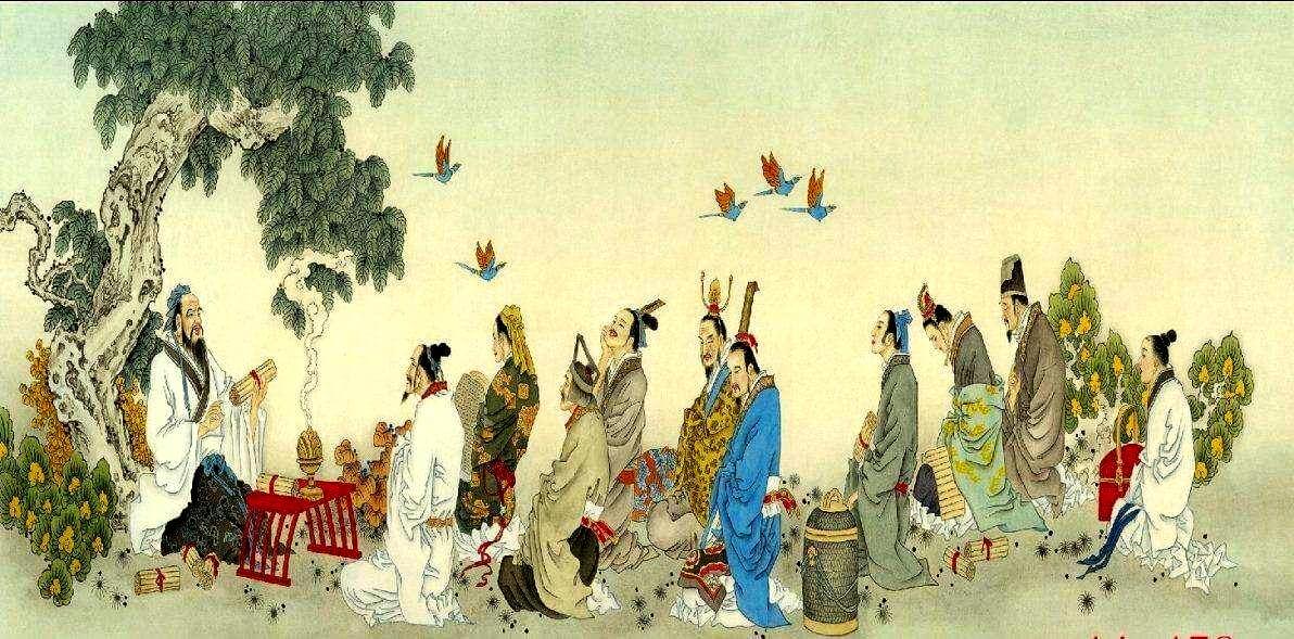 Конфуций с учениками 